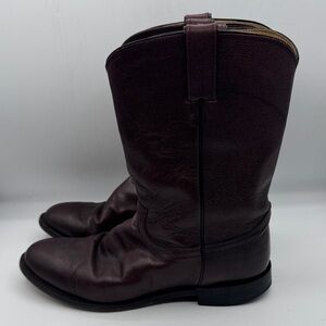 Justin Boots Rich Brown Men's Leather Boots size 10 D used vintage 3435